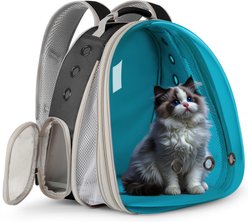Halinfer Polarized Bubble Window Airline Approved Carry Bag Small Puppy & Cat Carrier Backpack with Front Extension, Large, Tint Blue
