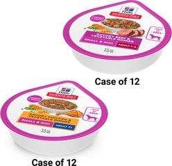 Hill's Science Diet Small Paws Savory Chicken & Vegetable Stew + Beef & Vegetable Stew Dog Food Trays