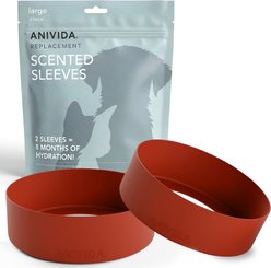 Anivida Bowl Beef Scented Dog Replacement Sleeve, Red, 2 count, Large