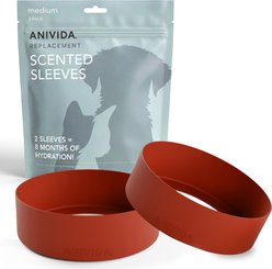 Anivida Bowl Beef Scented Dog Replacement Sleeve, Red, 2 count, Medium