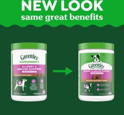 Greenies Allergy & Immune Support Sensitive Care Peanut Butter Flavor Supplement for Dogs, 80 count slide 2 of 9