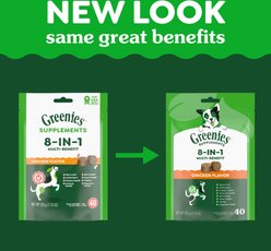 Greenies 8-in-1 Multi-Benefit Chicken Flavored Soft Chew Multivitamin for Dogs, 7.76-oz pouch slide 2 of 9
