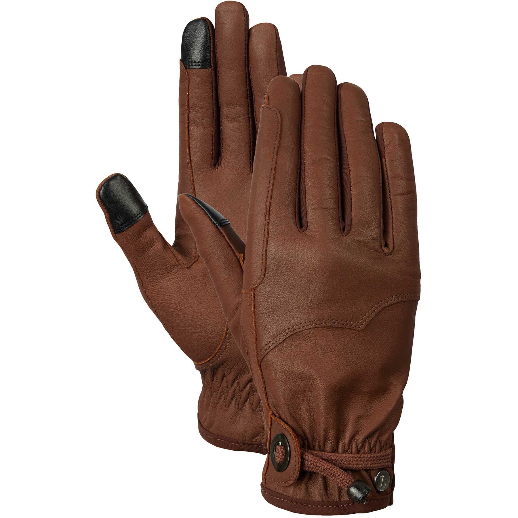 Horze Dakota Western Leather Horse Riding Gloves, Brown, 10