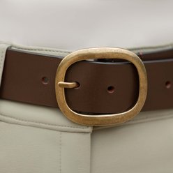 Equinavia Emmi Flowers Leather Horse Riding Belt, Chocolate Brown, Medium slide 2 of 6