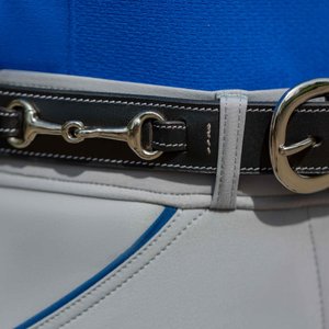 Equinavia Filippa Fancy Stitch Bit Horse Riding Belt, Black, Medium