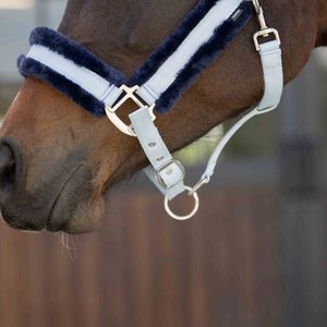 Equinavia Valkyrie Ultra Fleece Horse Breakaway Halter, Sweet Blue/Navy, Horse