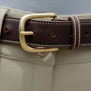 Equinavia Estelle Hand Beaded Horse Riding Belt, Dark Brown/Light Olive, Large