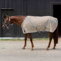 Equinavia Fryd Cotton Horse Stable Sheet, Light Olive/Slate Grey, 74-in