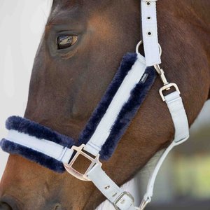 Equinavia Valkyrie Ultra Fleece Horse Breakaway Halter, Sweet Blue/Navy, Horse