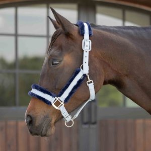Equinavia Valkyrie Ultra Fleece Horse Breakaway Halter, Sweet Blue/Navy, Horse