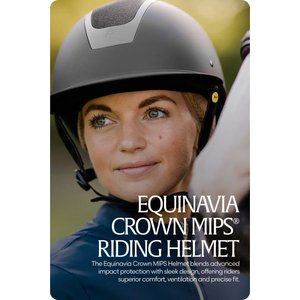 Equinavia Crown MIPS Horse Riding Helmet, Black/Black Shimmer, Medium