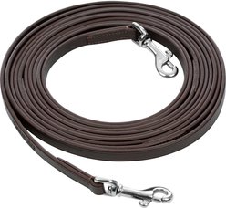 Equinavia Saga Leather Snap Front Horse Draw Reins, Chocolate Brown