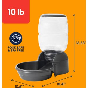 Petmate Replendish Dishwasher Safe Plastic Dog Feeder, Pearl Smoke Gray, 10-lb