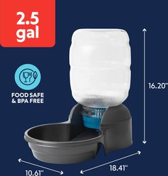 Petmate Replendish Filtered Dishwasher Safe Plastic Dog Waterer & Feeder, Pearl Smoke Gray, 2.5-gal, 10-lb slide 2 of 4