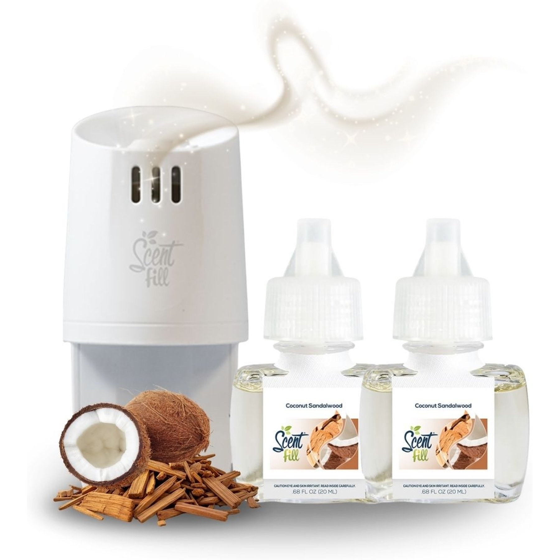 Scent Fill Coconut Sandalwood Plug In Dog Air Freshener Kit, 20-mL bottle, 3 count