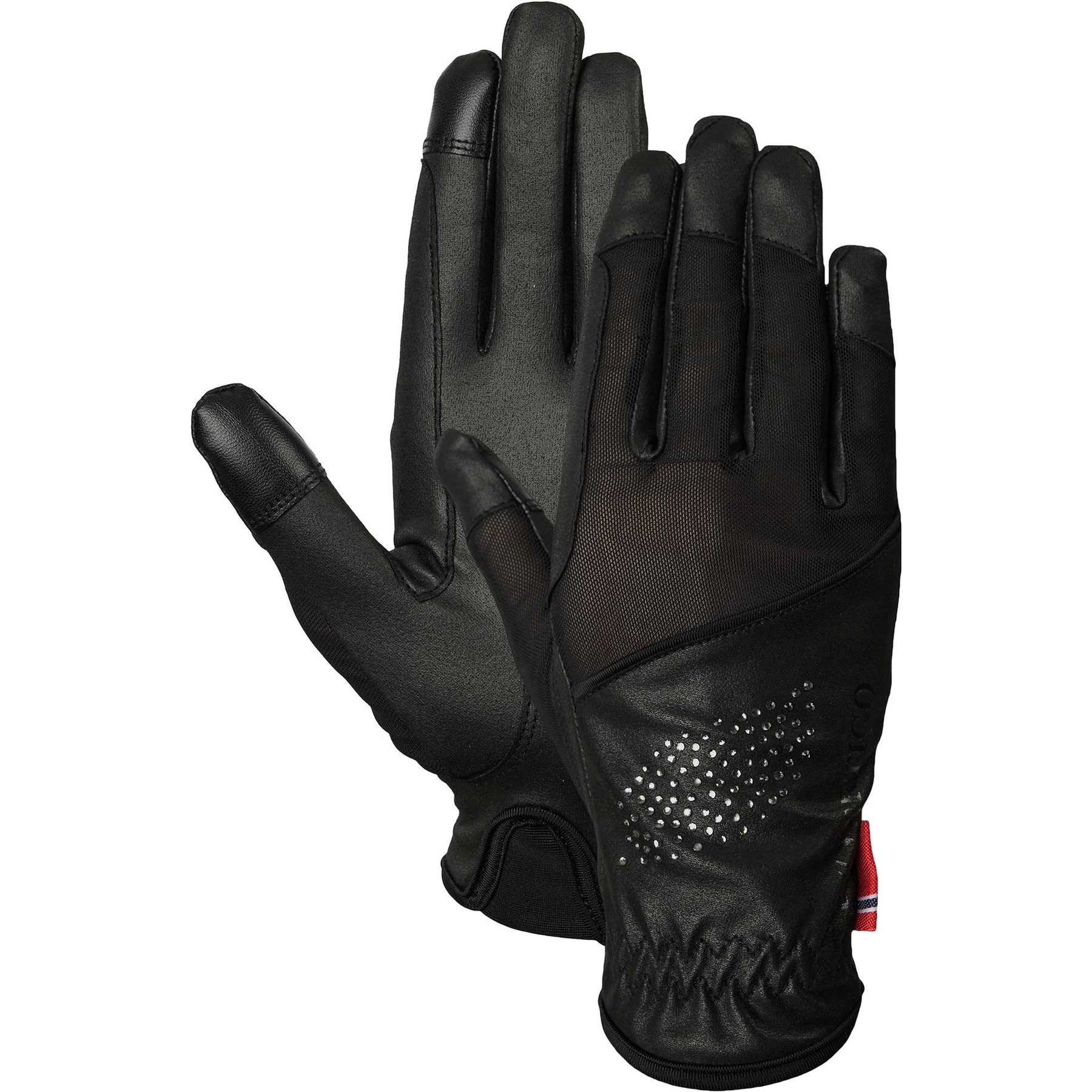 B Vertigo Lux Show Horse Riding Gloves, Black, 6