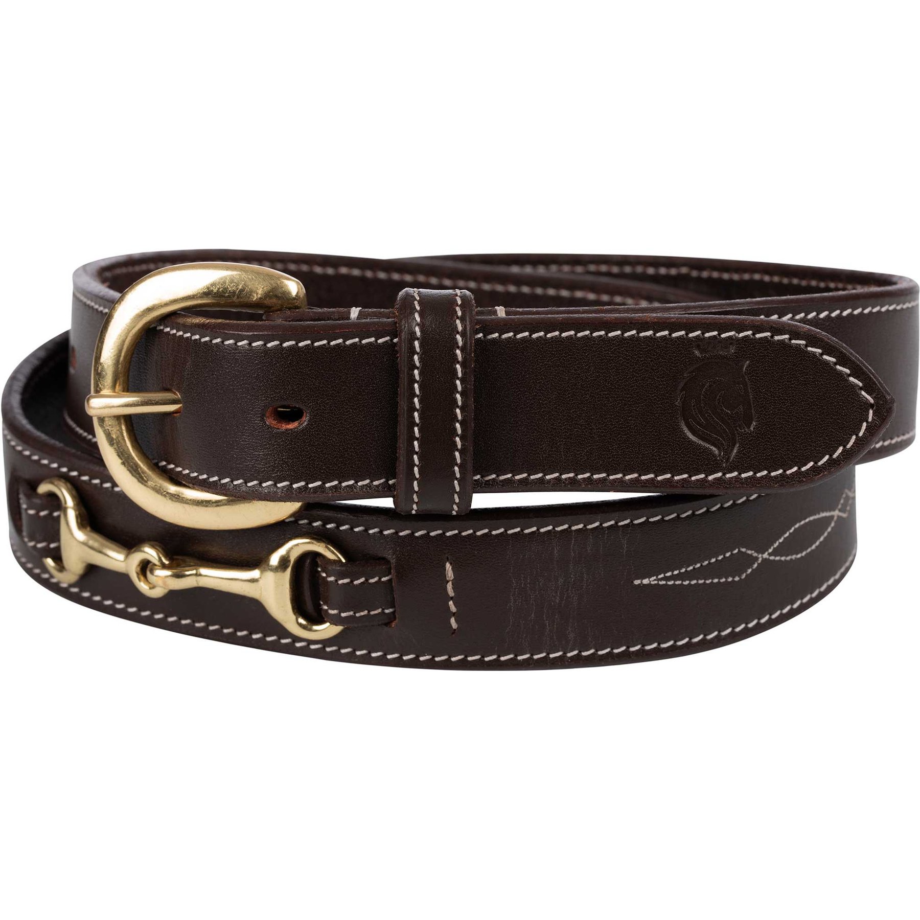 Equinavia Filippa Fancy Stitch Bit Horse Riding Belt, Brown, Large