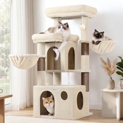 Globlazer 48-in Plush Condo Cat Tree, Beige
