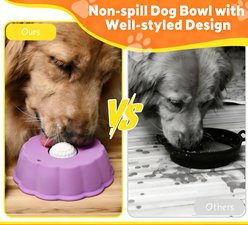GroovyPets Anti-Slip Stable & Non-Skid Plastic Slow Feeder Dog Bowl, Medium: 0.8-cup, Purple slide 2 of 7