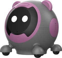 Shele Will AI Interactive Voice-Activated 3-in-1 Moving Laser & Feather Teaser Motion Toy with 10+ Sounds Robot Cat, Gray/Purple