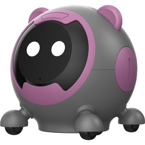 Shele Will AI Interactive Voice-Activated 3-in-1 Moving Laser & Feather Teaser Motion Toy with 10+ Sounds Robot Cat, Gray/Purple
