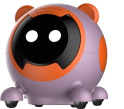 Shele Will AI Interactive Voice-Activated 3-in-1 Moving Laser & Feather Teaser Motion Toy with 10+ Sounds Robot Cat, Purple/Orange