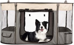 Pet Adobe PETMAKER Mesh Dog Playpen, Grey slide 1 of 8