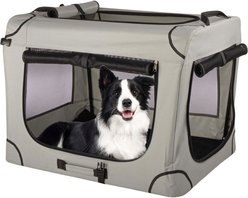 Pet Adobe Collapsible Soft-Sided Dog Crate, Grey