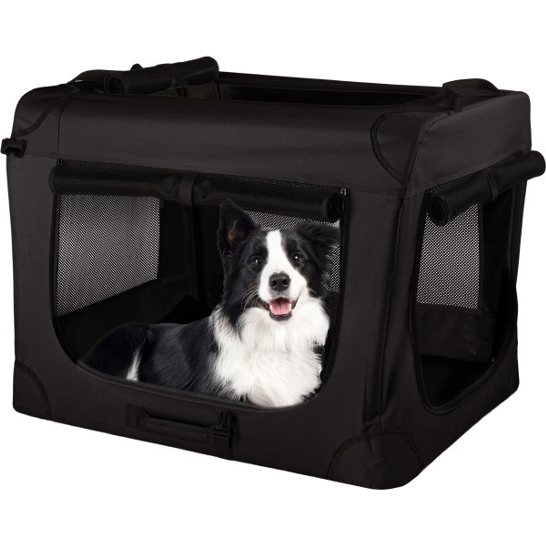 Pet Adobe Collapsible Soft-Sided Dog Crate, Black