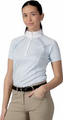 Equinavia Ingrid Women's Short Sleeved Horse Show Riding Shirt, Sweet Blue, Medium slide 1 of 6