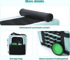 Pecute Car Storage Foldable Expandable Stable Travel Bag Dog & Cat Carrier with Locking Zippers & Belt, Blue slide 2 of 9
