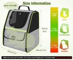 Pecute Breathable Mesh Dog & Cat Backpack Carrier, Grey slide 2 of 9