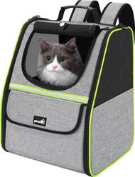 Pecute Outdoor Travel Riding Backpack Dog & Cat Carrier, Grey