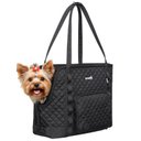 Pecute Outing Travel Tote Purse Bag Dog & Cat Carrier with Pockets, Black