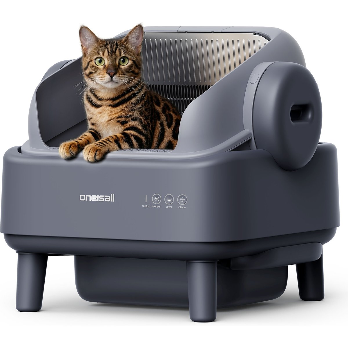 OneIsAll Open-Top Self Cleaning with Safety Protection Automatic Cat Litter Box, 22.05-lb bag