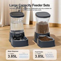 Gardner Pet Stainless Steel Bowls Water Dispenser with Filter, Gravity, BPA-Free Polypropylene Dog & Cat Waterer & Feeder, 2-gallon, Grey slide 2 of 9