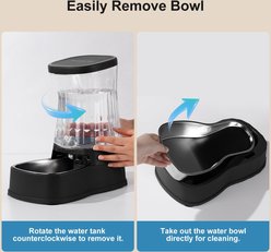 Gardner Pet Stainless Steel Bowls Water Dispenser, Gravity, with Filter BPA-Free Polypropylene Dog & Cat Waterer, 1-gallon, Black slide 2 of 9