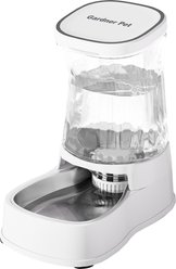 Gardner Pet Stainless Steel Bowls Water Dispenser, Gravity, with Filter BPA-Free Polypropylene Dog & Cat Waterer, 1-gallon, White