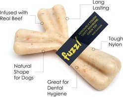 Fuzzl Seriously Tough Tasty Beef Infused Nylon Wishbone Dog Chew Toy, 5.5-in slide 2 of 5