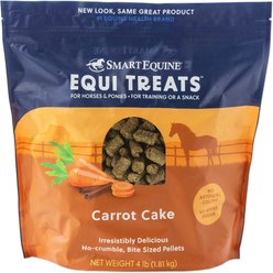 SmartPak Equi Treat Bite Sized Carrot Cake Pellets Supplement for Horses, 4-lb bag