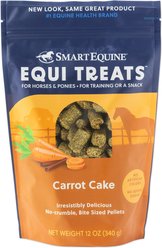 SmartPak Equi Treat Bite Sized Carrot Cake Pellets Supplement for Horses, 12-oz bag