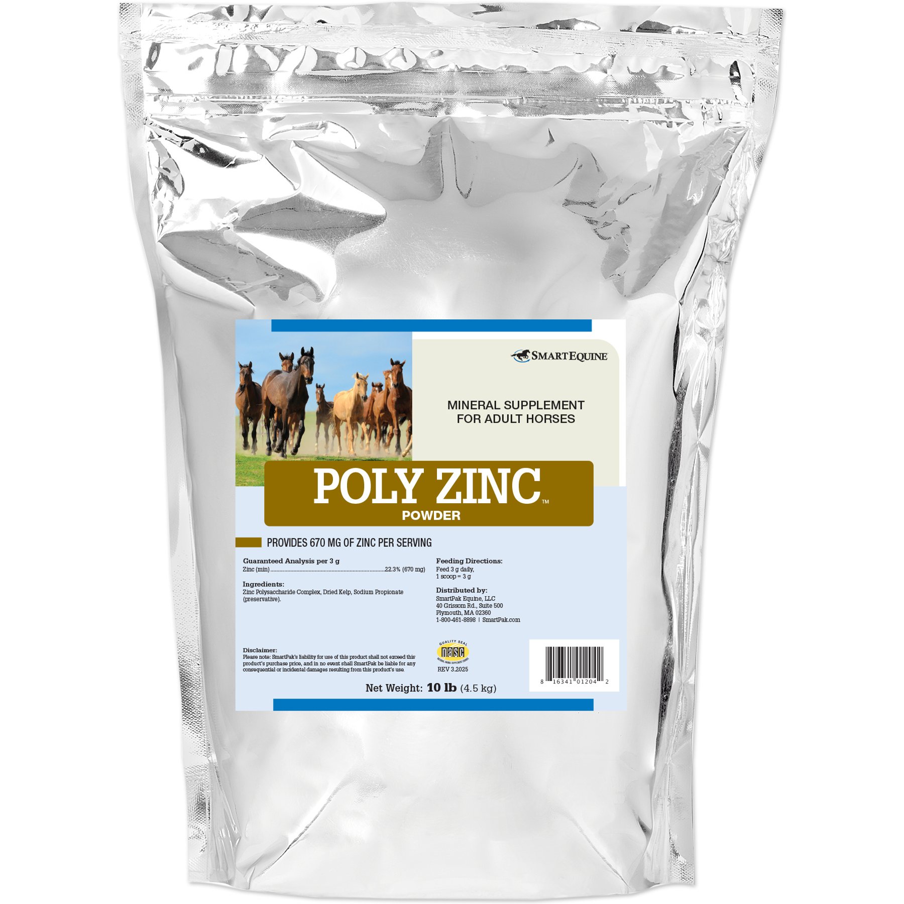 SmartPak Poly Zinc Powder Supplement for Horses, 10-lb bag