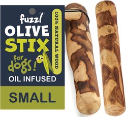 Fuzzl Olive Wood Stix Natural Dog Chew Toy, Small, 2 count