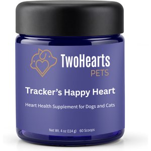 TwoHearts Pets Tracker’s Happy Heart Care Powder Supplement for Dogs & Cats, 4-oz box, 60 count