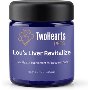 TwoHearts Pets Lou’s Liver Care Revitalize Powder Supplement for Dogs & Cats, 4-oz box, 60 count