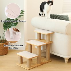 FUKUMARU Scratching Post Solid Wood Dog & Cat Stairs, Beige slide 2 of 8