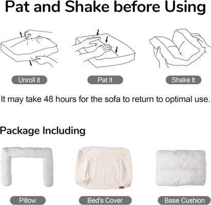 Show full view: FUKUMARU Warm Cotton Corduroy Cozy Couch with Washable Cover Dog & Cat Bed, Grey slide 8 of 8