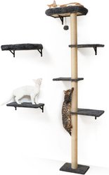 FUKUMARU Stable Wall Mounted Furniture Set Soft Cushion Perch 16-in Cat Scratcher, Grey