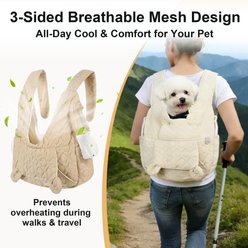 Twinsing Breathable Shoulder Strap Dog & Cat Backpack Carrier, Brown slide 2 of 7