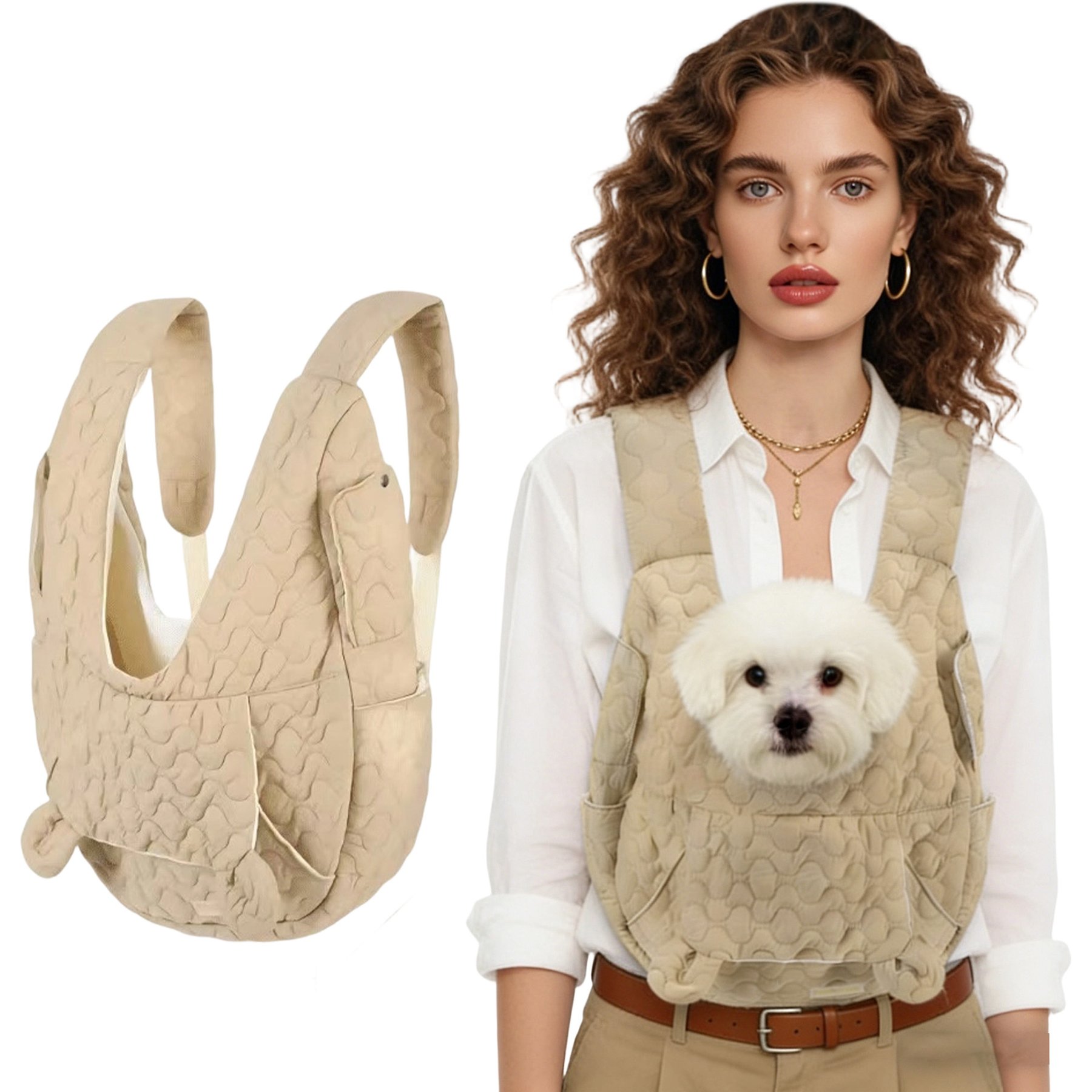 Twinsing Breathable Shoulder Strap Dog & Cat Backpack Carrier, Brown